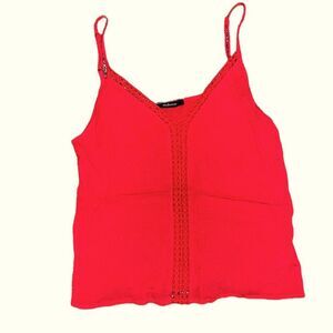 Women’s ambiance apparel red v-neck tank top with cutouts summer valentines
